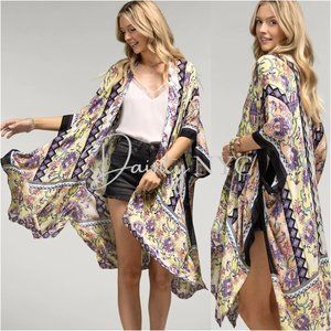 Powder Yellow Floral Chloé Kimono